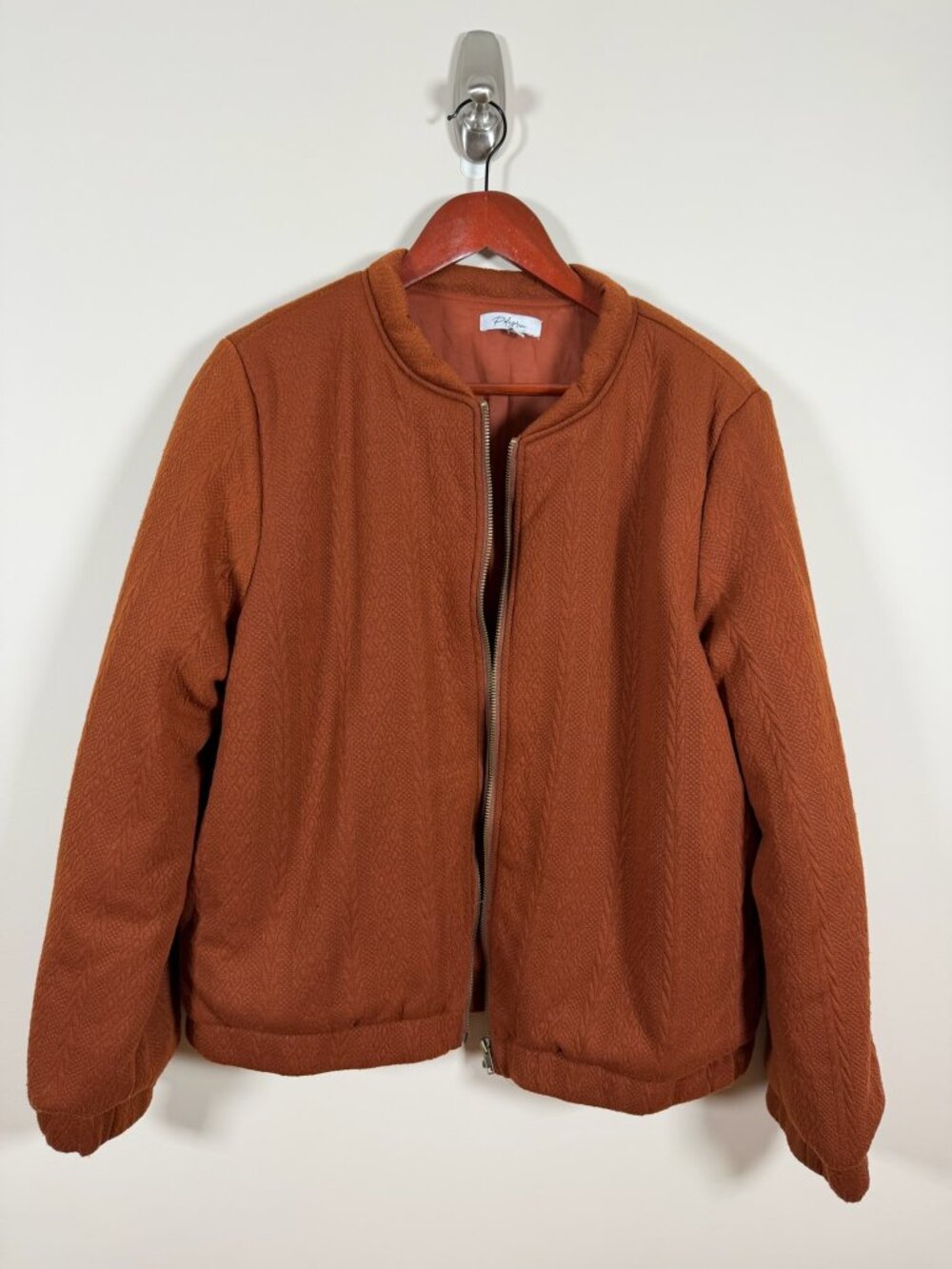 Polagram Rust Puffer Quilted Bomber Jacket